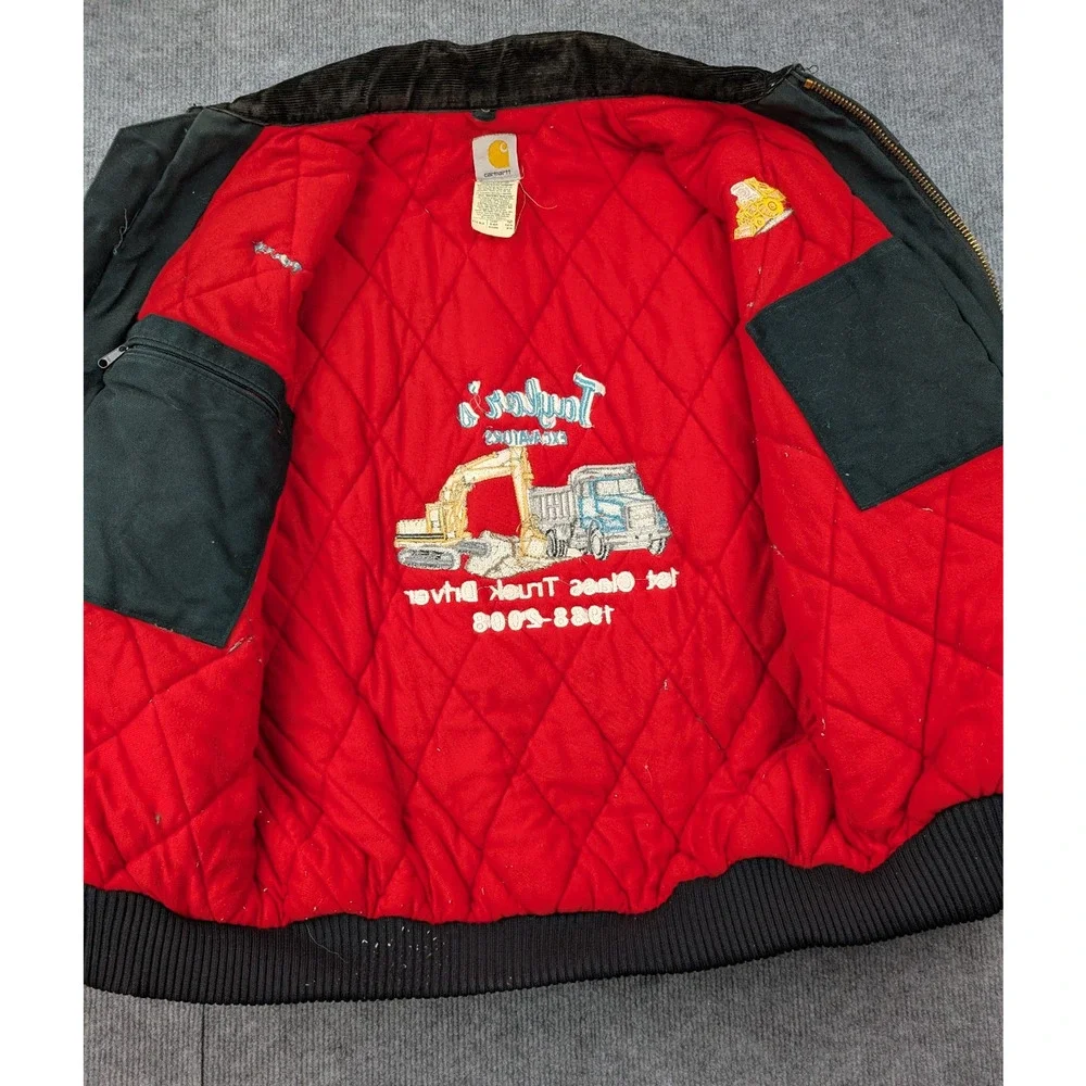 Carhartt Canvas Jacket Mens Large Call J13 Santa Fe Trucker Thrashed Faded Work